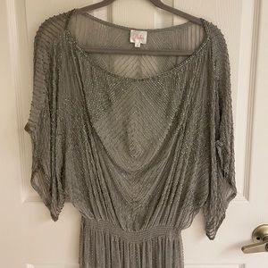 Parker butterfly draped, beaded top